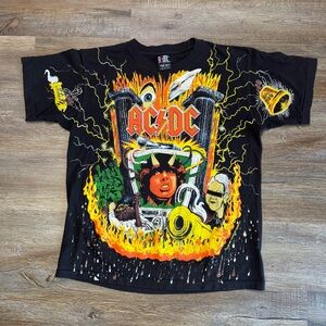 Vintage 1992 AC/DC AOP‎ Single Stitch Giant Tag T Shirt